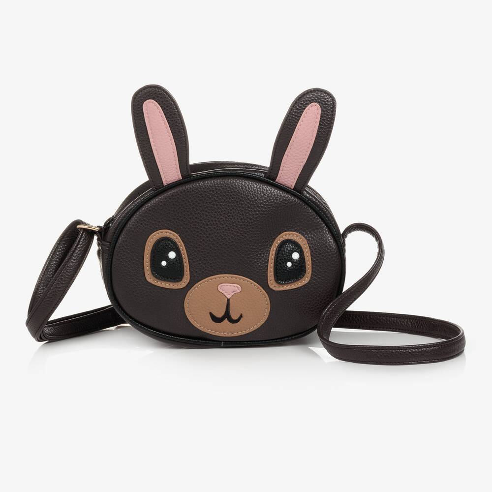 MOLO GIRLS BROWN FAUX LEATHER BUNNY BAG (19CM)