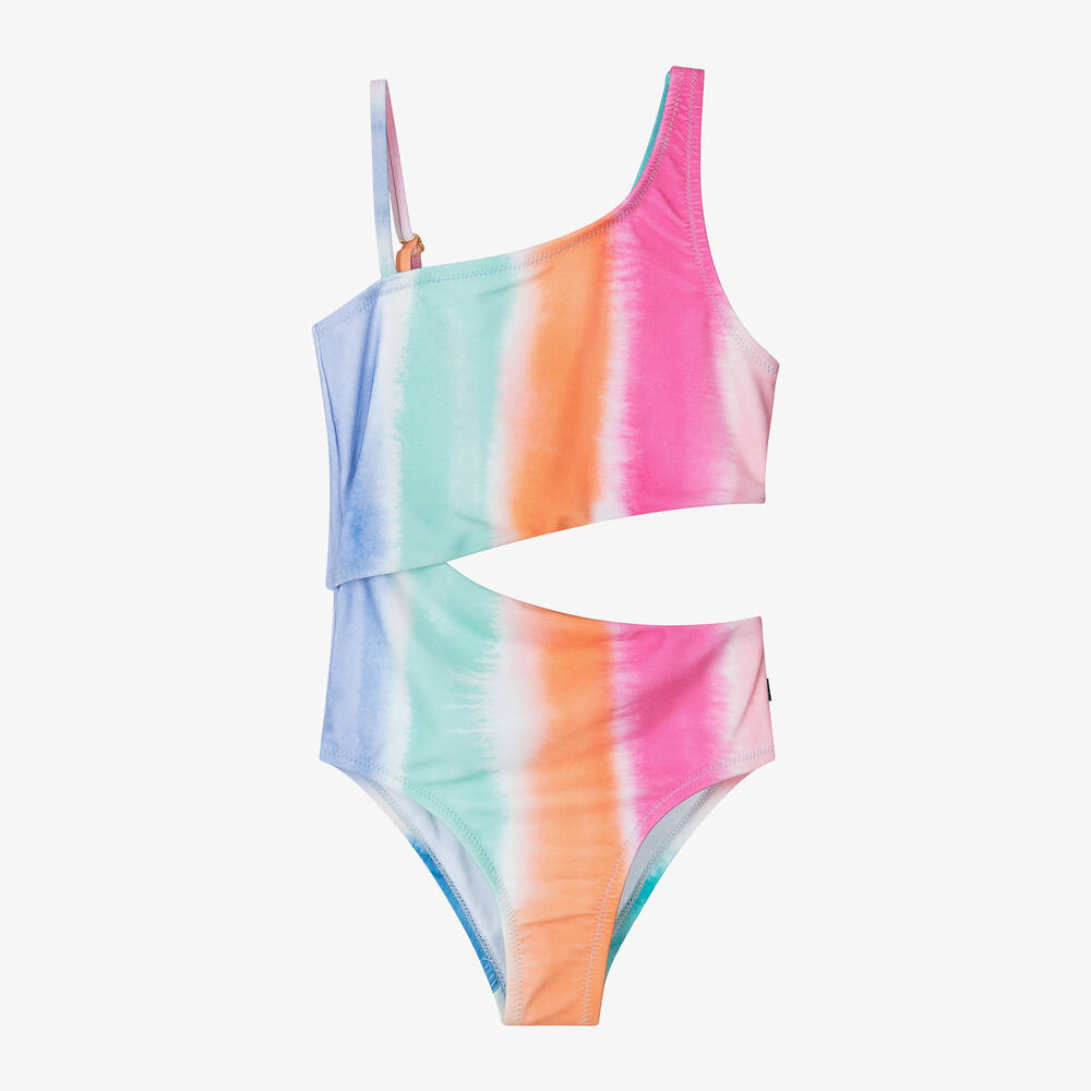 Molo - Girls Colourful Stripe Swimsuit (UPF50+) | Childrensalon