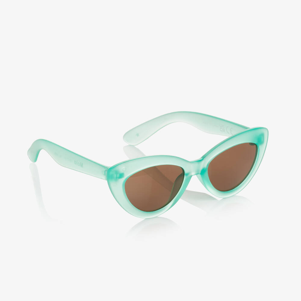 Molo - Girls Green Cat-Eye Sunglasses (UVA/UVB) | Childrensalon