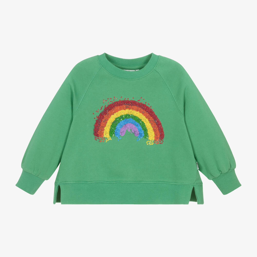 Molo Kids' Girls Green Cotton Sweatshirt