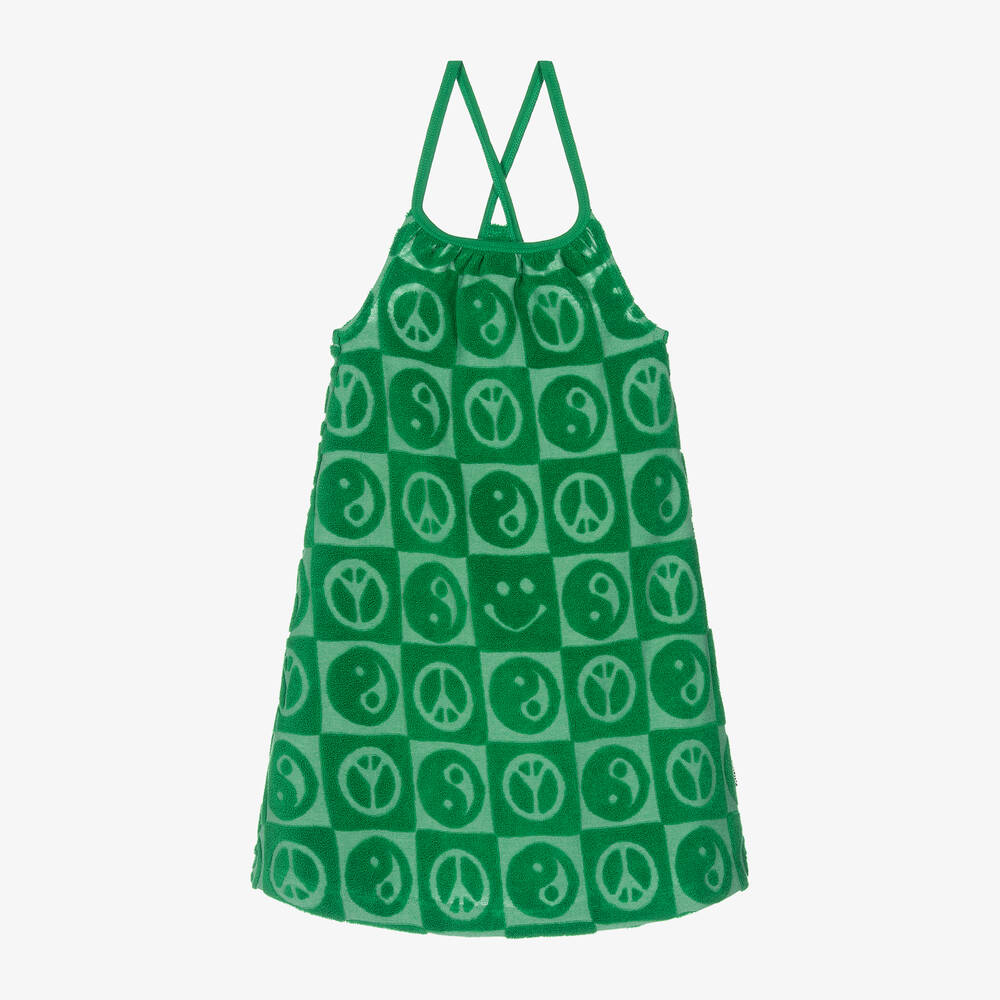 Molo - فستان قطن جيرسي لون أخضر فاقع | Childrensalon