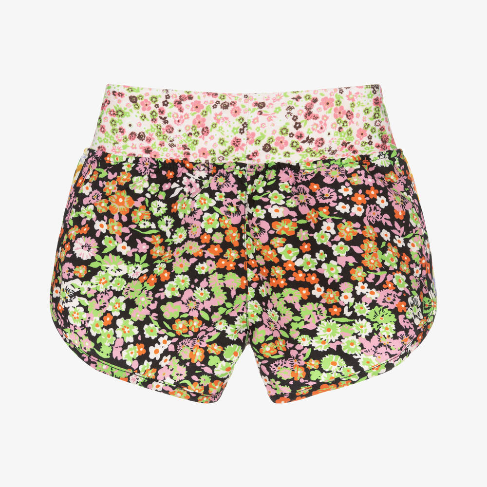 Molo - Girls Green Floral Swim Shorts (UPF50+) | Childrensalon