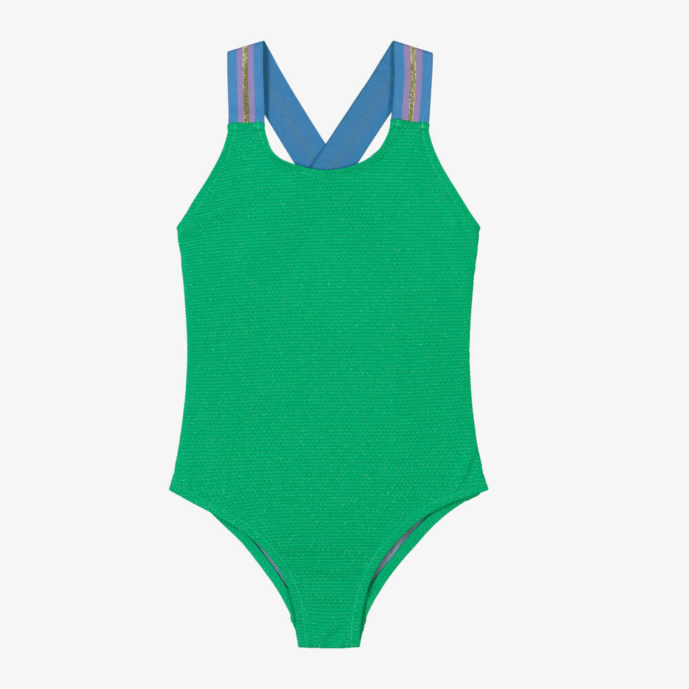 Molo - Girls Green Swimsuit (UPF50+) | Childrensalon