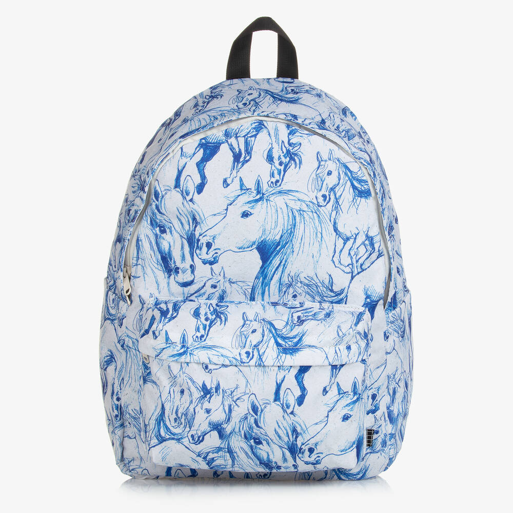 Molo - Girls Horses Canvas Backpack (43cm) | Childrensalon