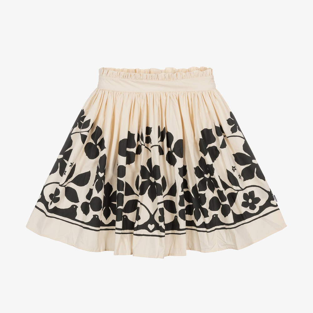 Molo - Girls Ivory Cotton Floral Skirt | Childrensalon