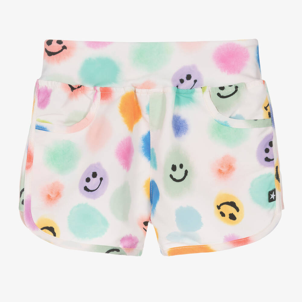 Molo - Girls Ivory Dot Swim Shorts (UPF50+) | Childrensalon