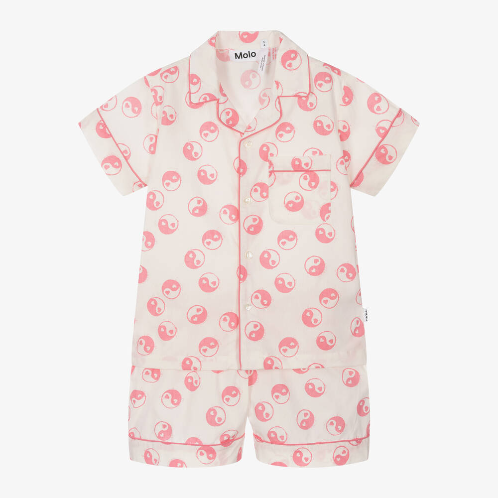 Molo - Короткая кремовая пижама из органического хлопка для девочек | Childrensalon