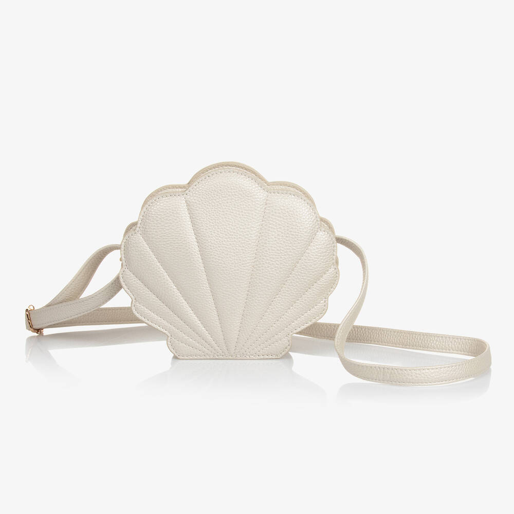 Molo - Girls Ivory Shell Shoulder Bag (18.5cm) | Childrensalon
