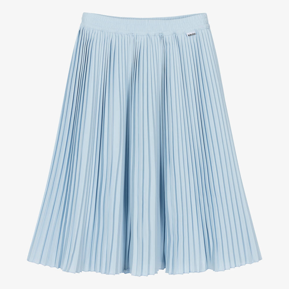 Molo - Girls Light Blue Pleated Skirt | Childrensalon