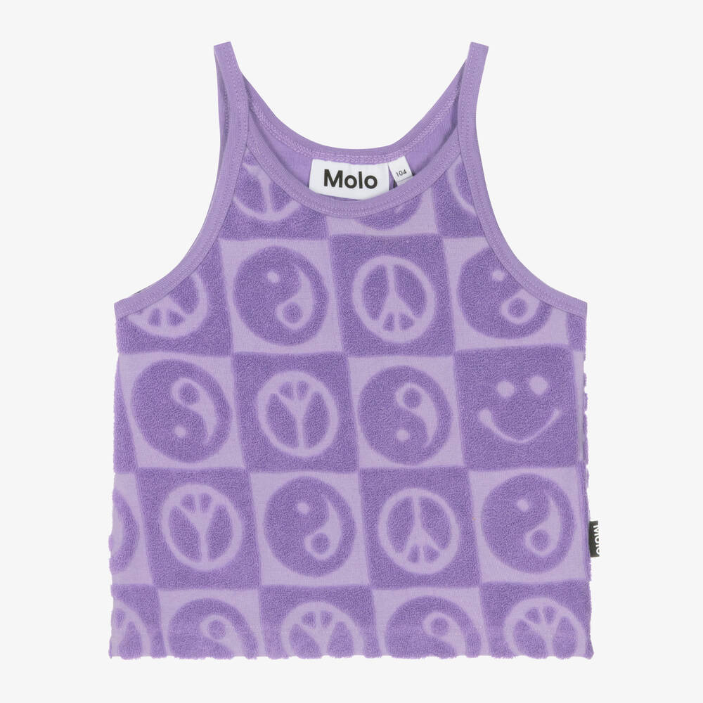 Molo - Girls Lilac Purple Cotton Towelling Top | Childrensalon