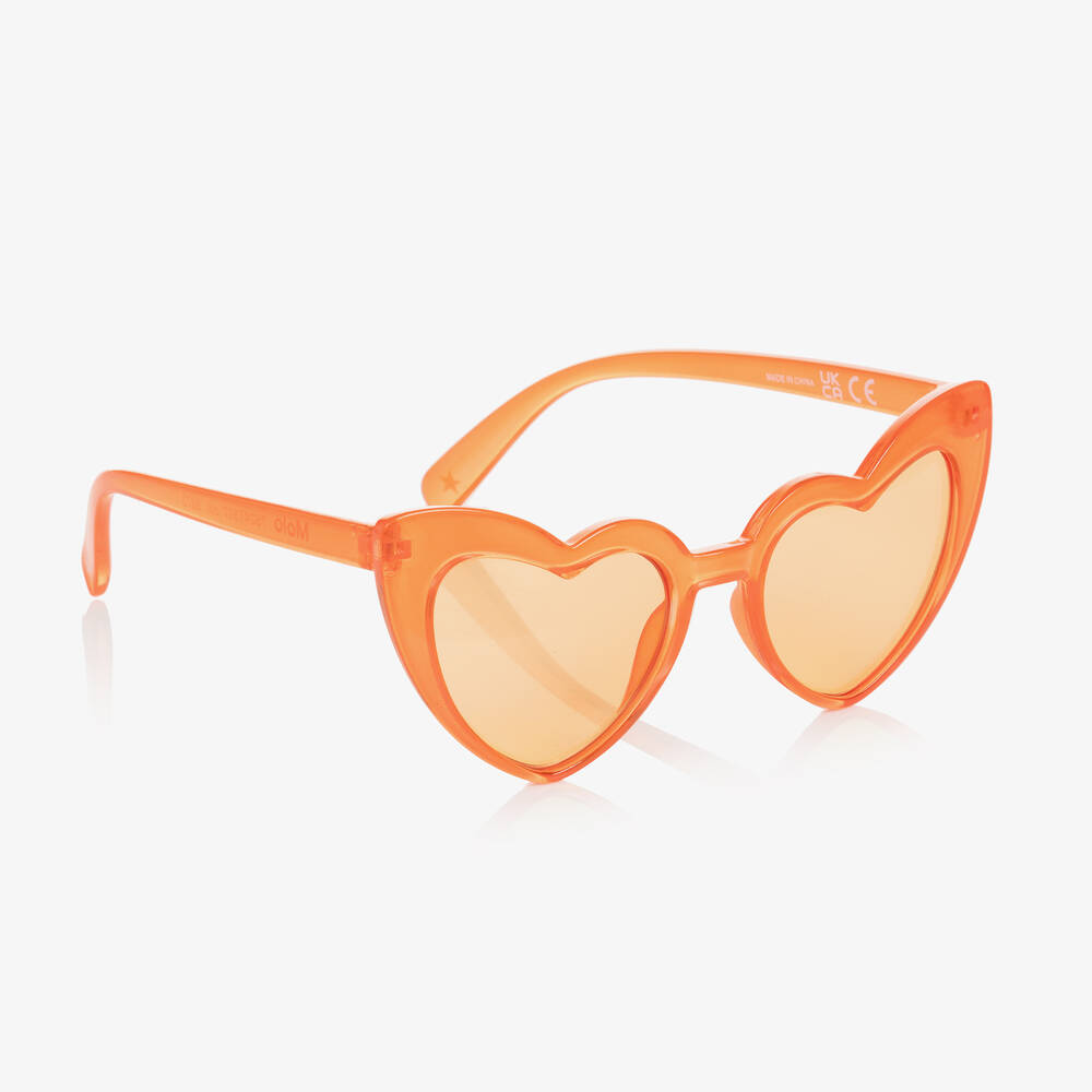 Molo - Girls Orange Heart Sunglasses | Childrensalon