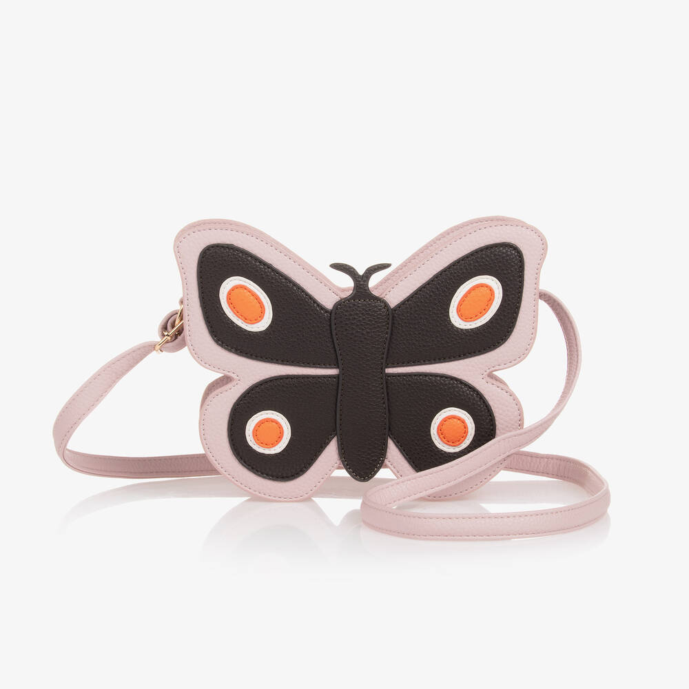 Molo - Girls Pink Butterfly Shoulder Bag (22cm) | Childrensalon