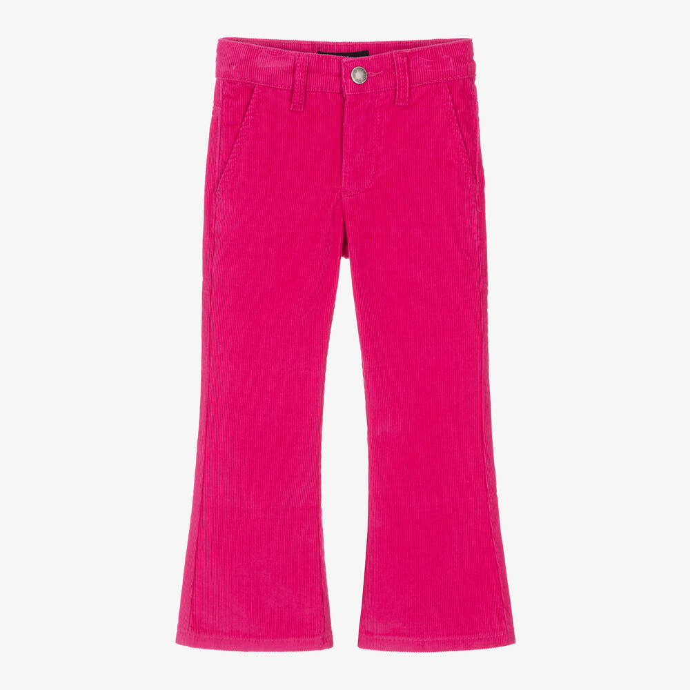 Molo - Girls Pink Corduroy Flared Trousers | Childrensalon