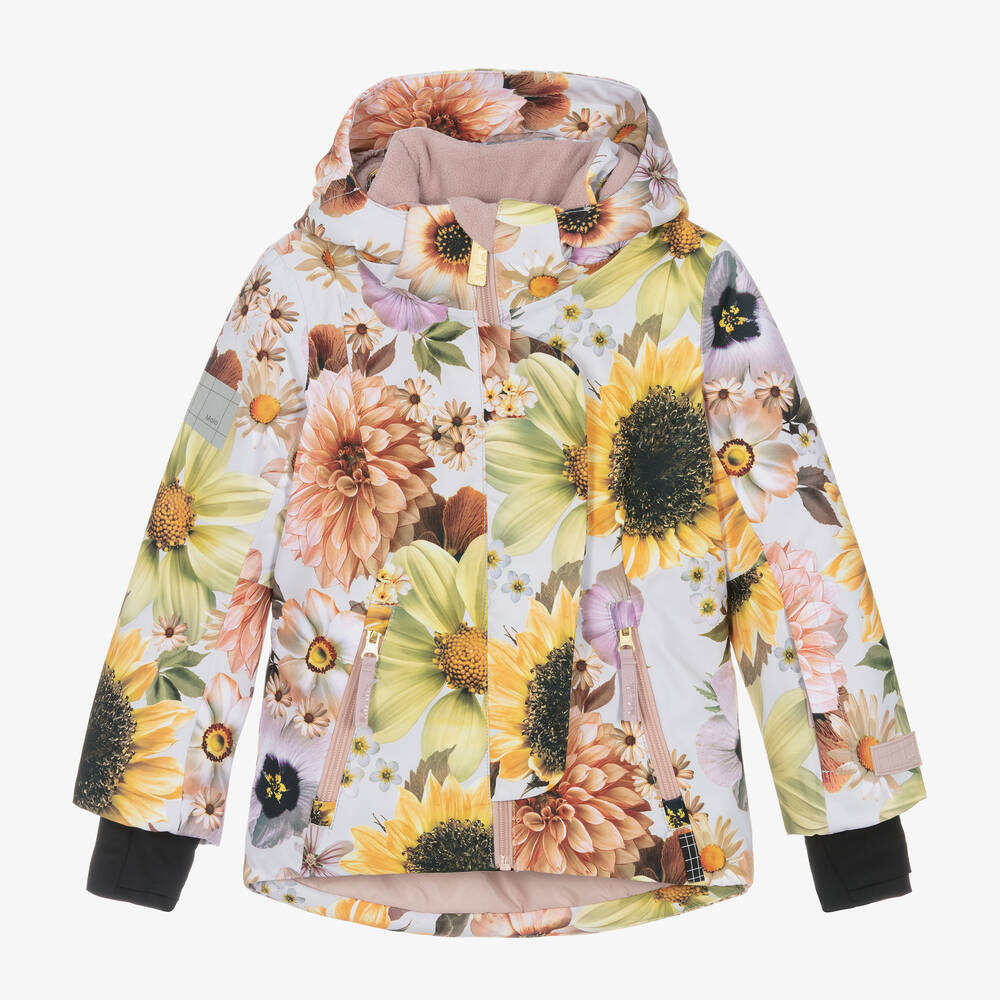 Molo - Розовая лыжная куртка с цветами | Childrensalon