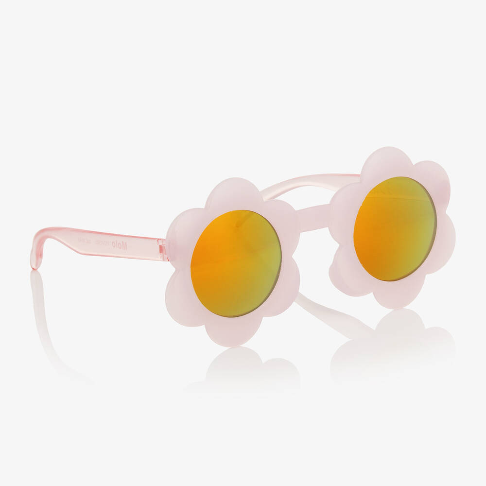Shop Molo Girls Pink Flower Sunglasses (uva/uvb) In Purple