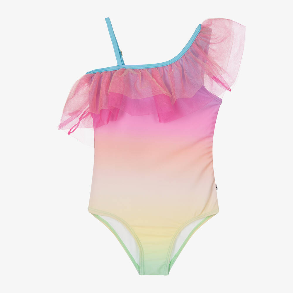 Molo - Girls Pink Ombré Swimsuit (UPF50+) | Childrensalon