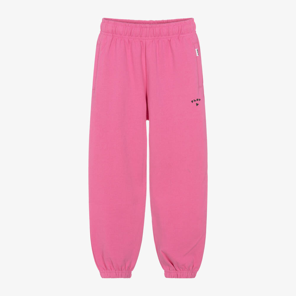 Molo - Girls Pink Organic Cotton Joggers | Childrensalon