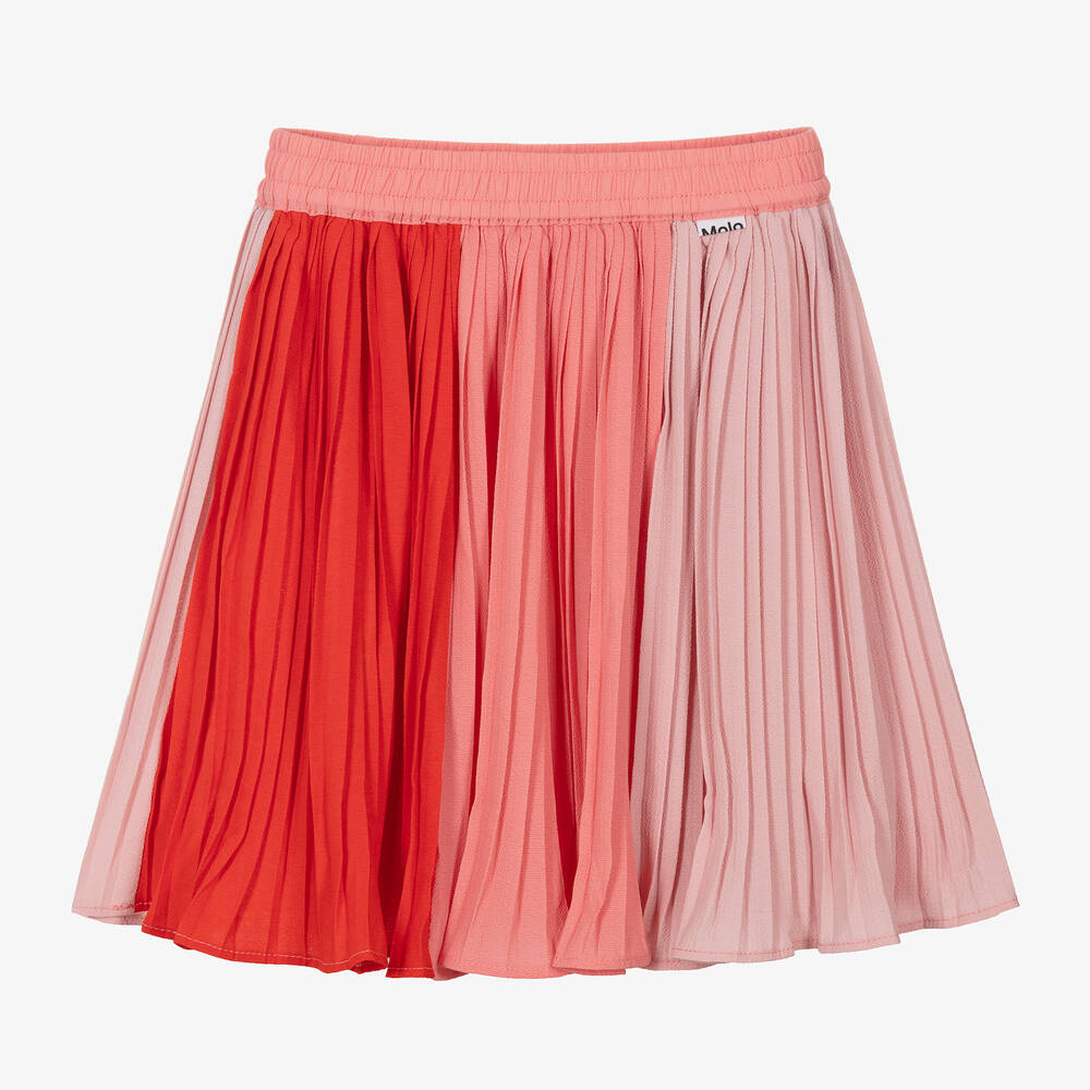 Molo - Girls Pink Pleated Crêpe Skirt | Childrensalon
