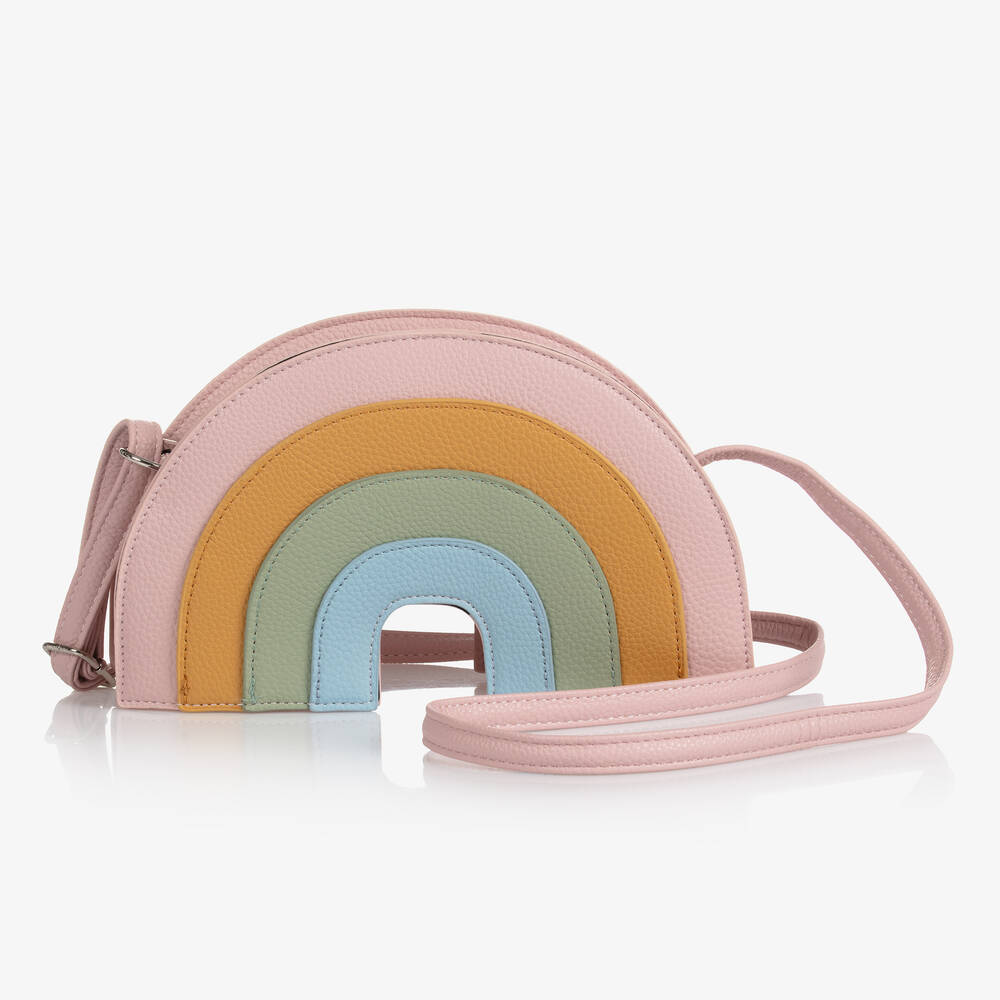 Molo - Girls Pink Rainbow Shoulder Bag (24cm) | Childrensalon