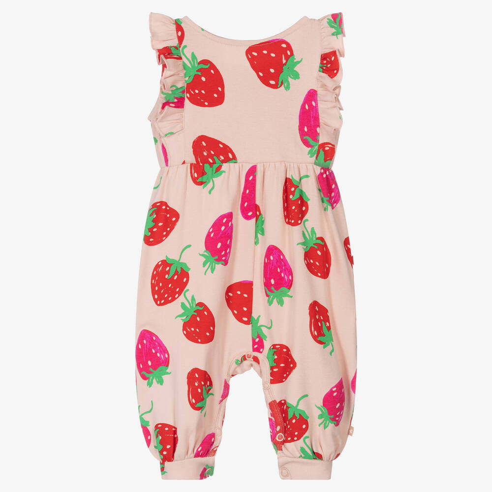 Molo - Girls Pink & Red Strawberry Jumpsuit | Childrensalon