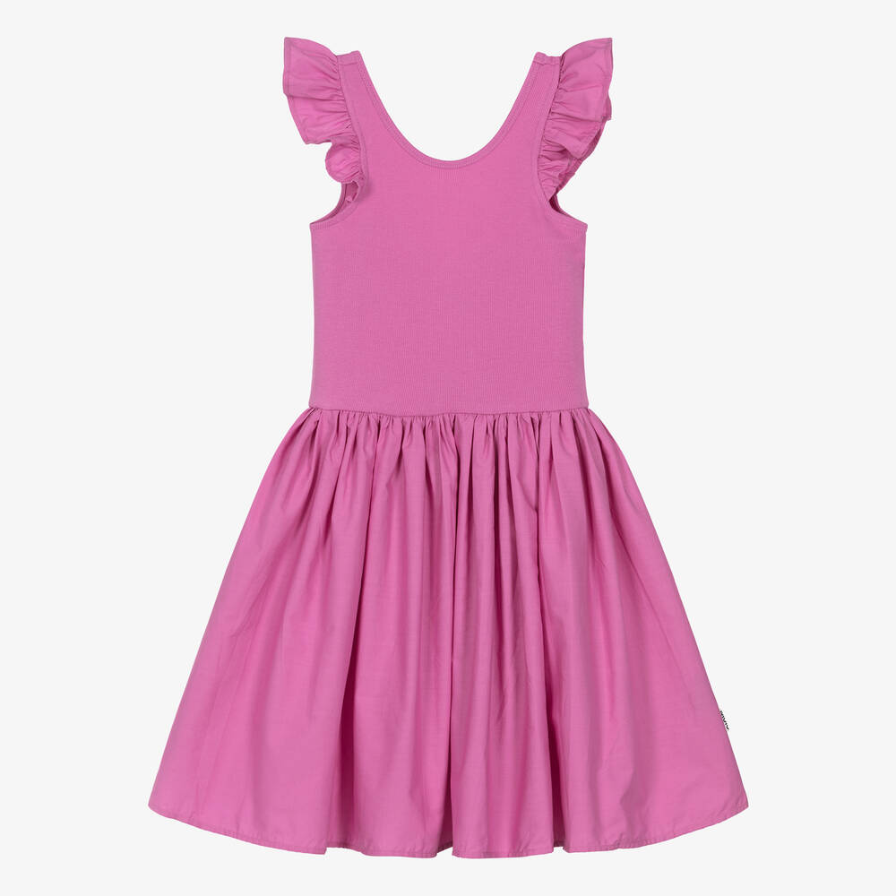 Molo - Girls Purple Organic Cotton Dress | Childrensalon