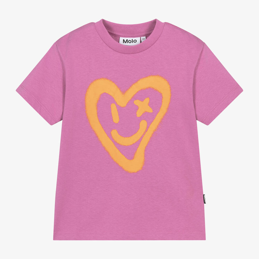 Molo - Girls Purple Organic Cotton T-Shirt | Childrensalon