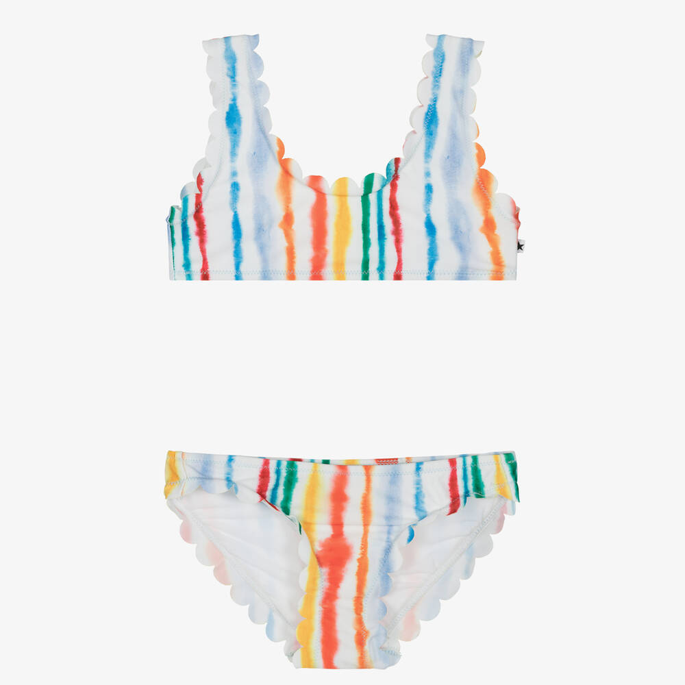 Molo - Girls Rainbow Stripe Bikini (UPF50+) | Childrensalon