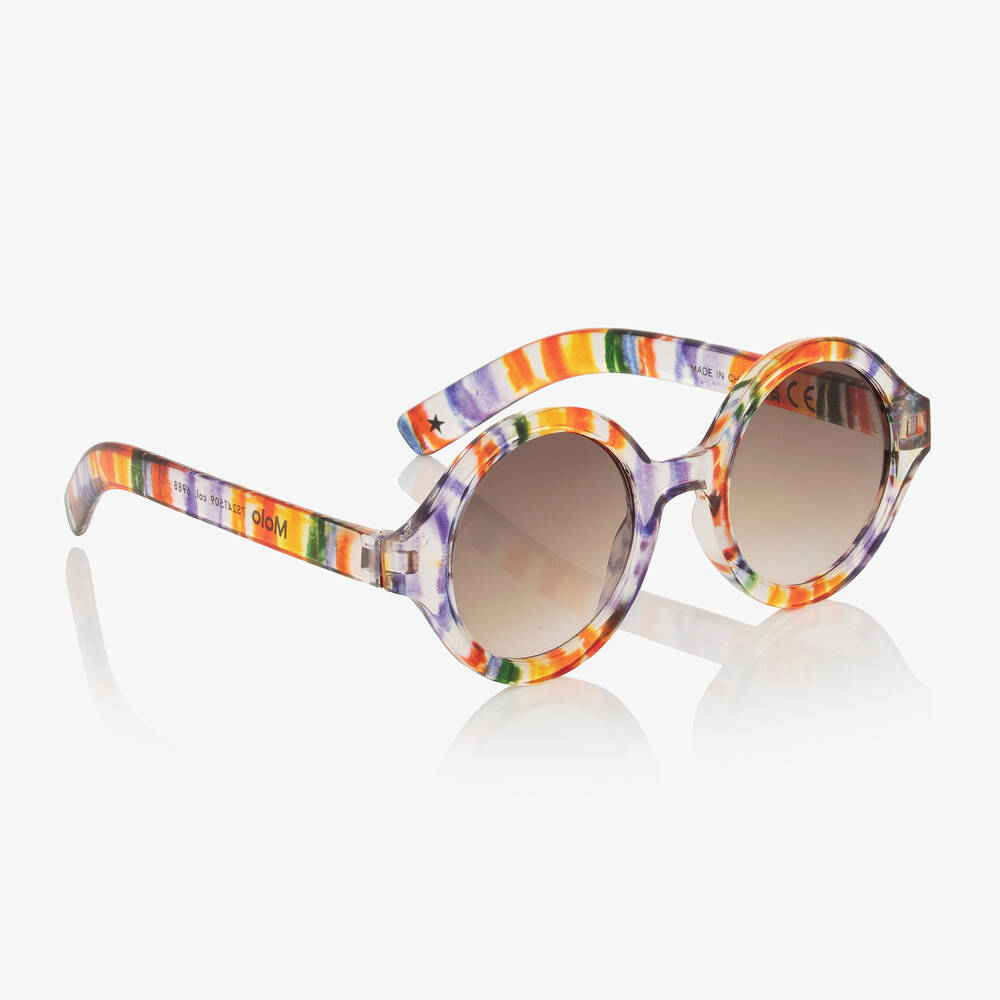 Molo Kids' Girls Rainbow Stripe Sunglasses (uva/uvb) In Purple