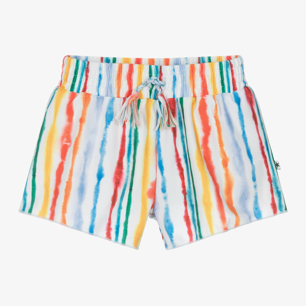 Molo - Girls Rainbow Stripe Swim Shorts (UPF50+) | Childrensalon