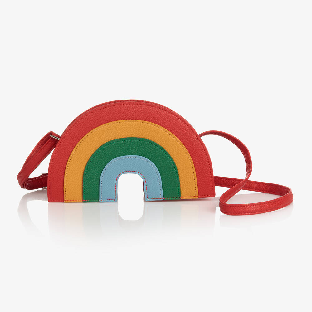 Molo - Girls Red Rainbow Crossbody Bag (24cm) | Childrensalon
