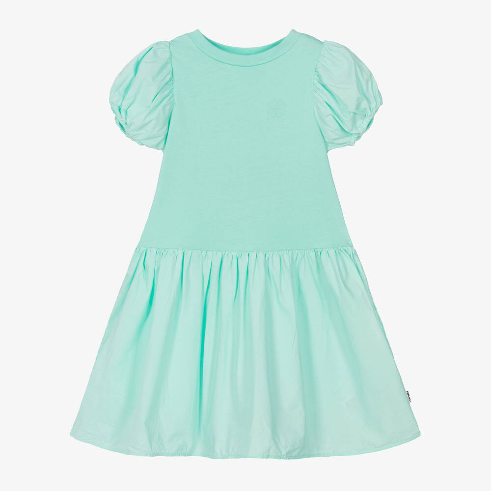 Molo - Бирюзовое хлопковое платье для девочек | Childrensalon