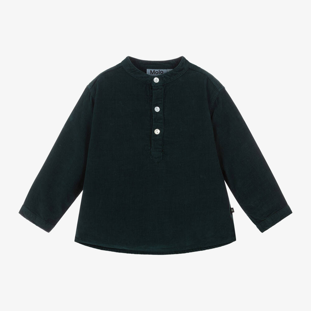 Molo - Green Organic Cotton Corduroy Shirt | Childrensalon