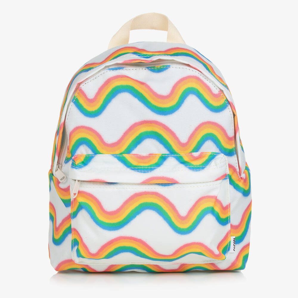 Molo Ivory Rainbow Canvas Backpack (29cm) In Multi