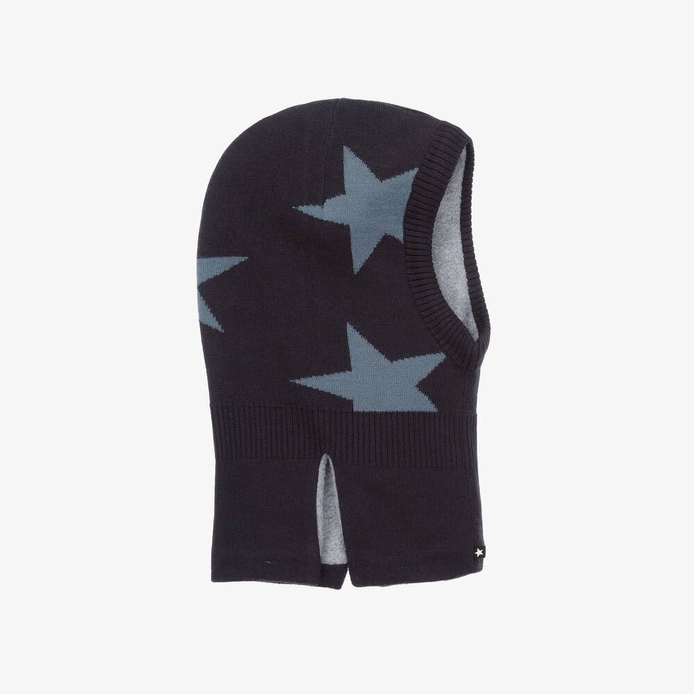 Molo - Navy Blue Knitted Star Balaclava | Childrensalon