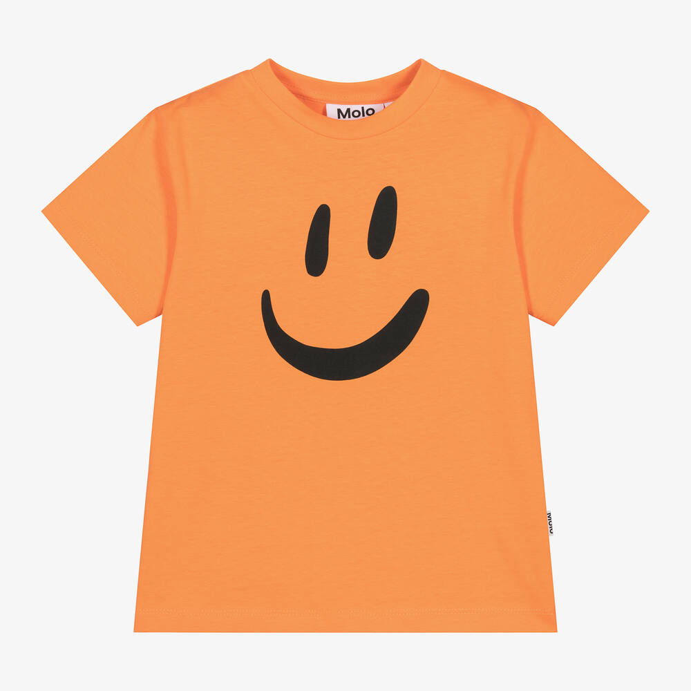 Molo - Orange Organic Cotton Graphic T-Shirt | Childrensalon
