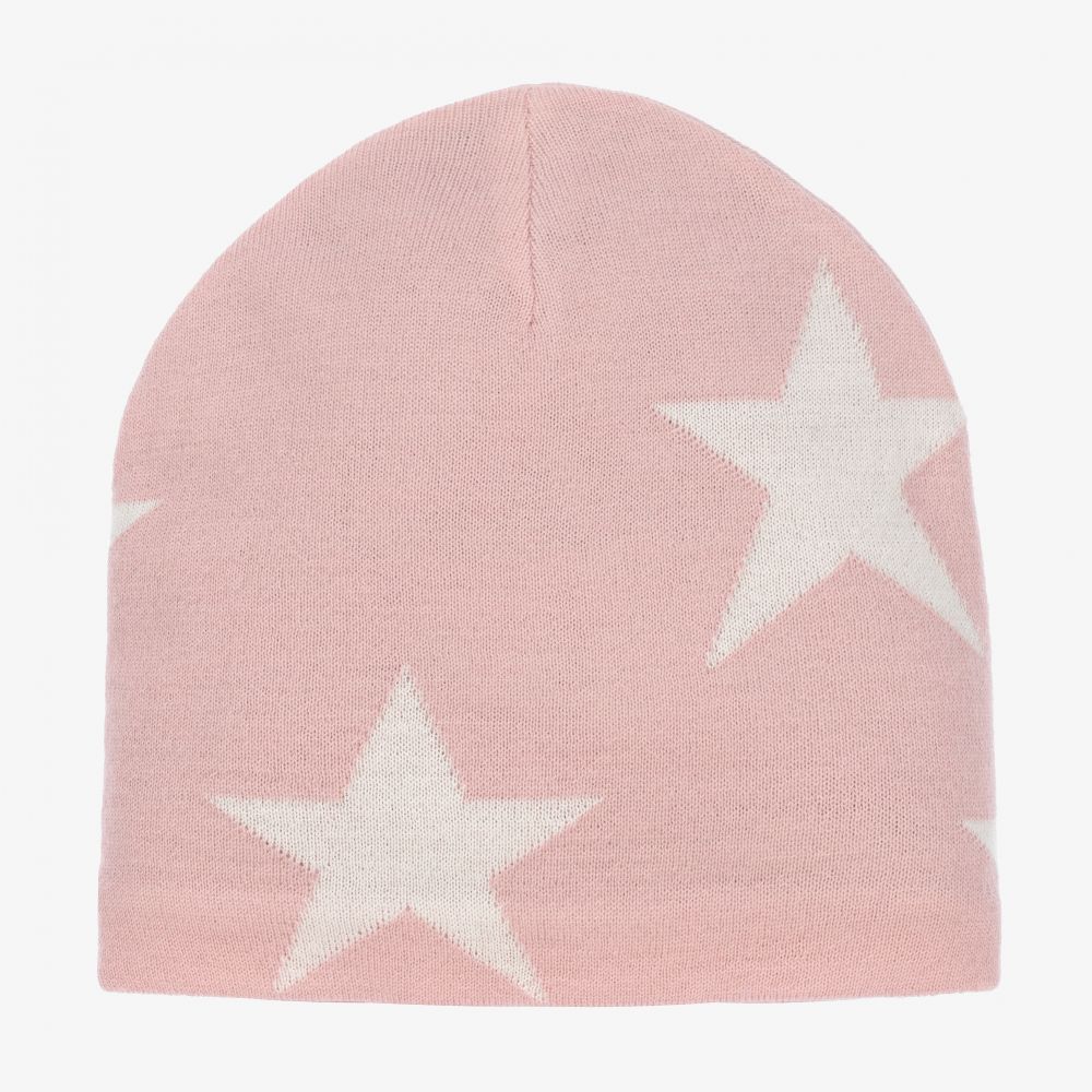 Molo Kids' Girls Pink Knitted Wool Beanie Hat