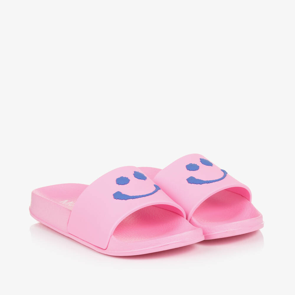 Molo - Pink Smiling Face Foam Sliders | Childrensalon