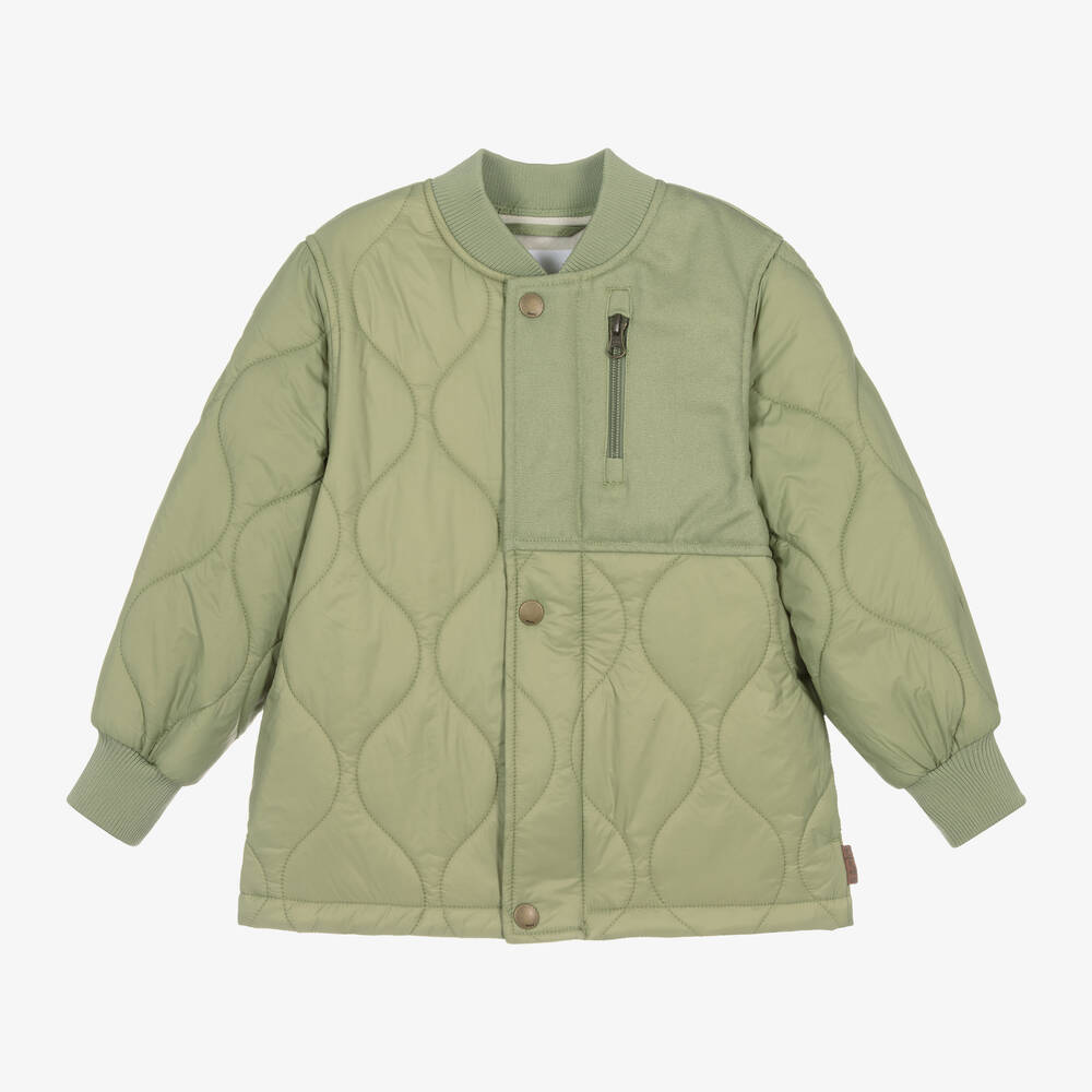 Shop Molo Sage Green Padded Jacket