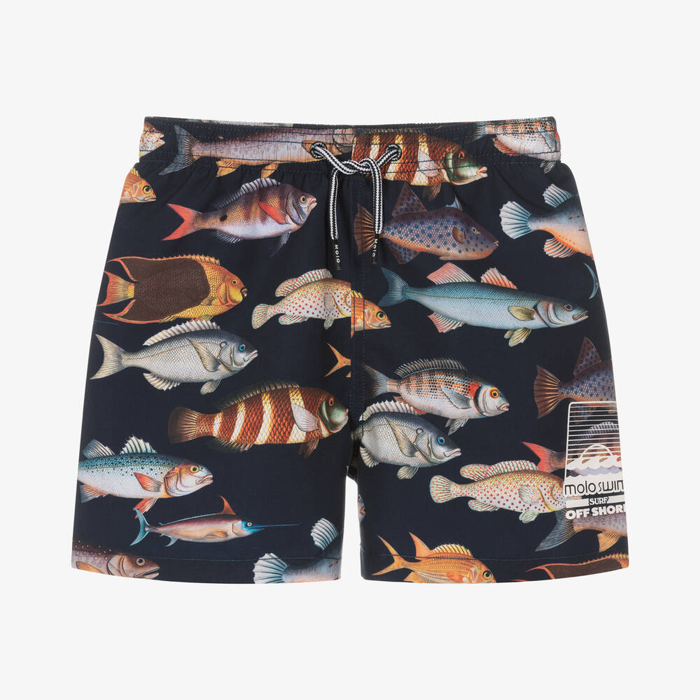Molo - Teen Boys Art Of Fish Swim Shorts (UPF 50+) | Childrensalon