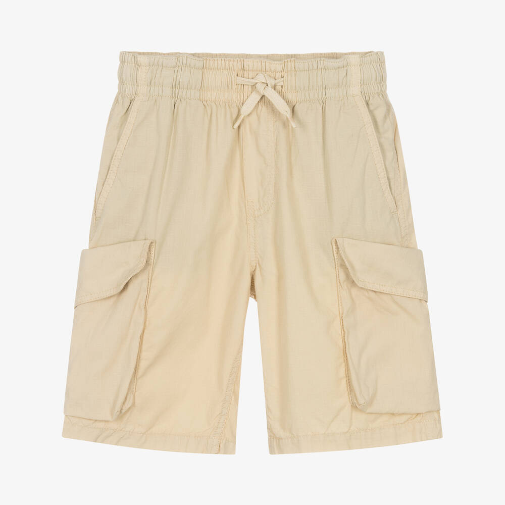 Molo - Teen Boys Beige Cotton Relaxed Fit Shorts | Childrensalon