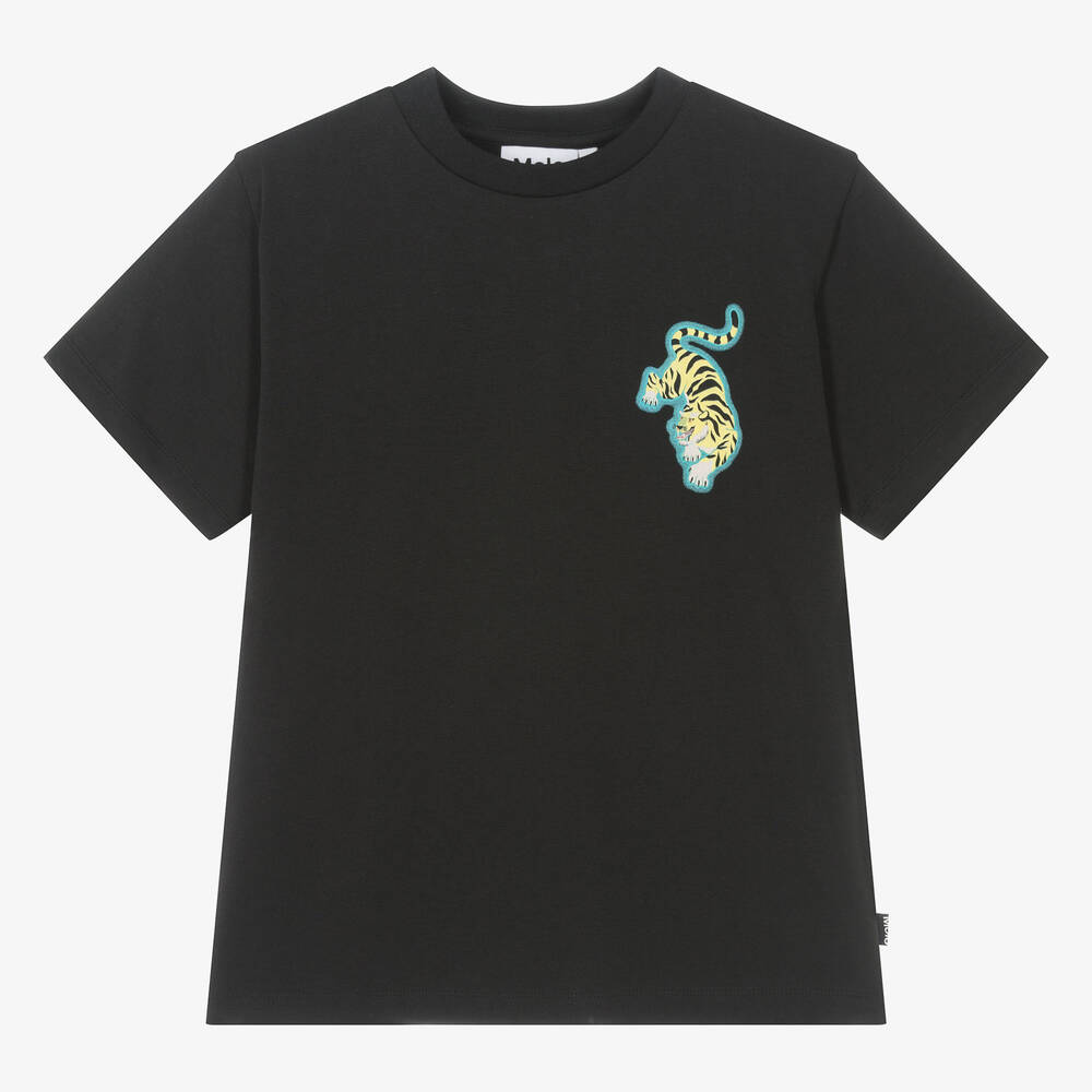 Molo - Teen Boys Black Cotton Pinball T-Shirt | Childrensalon