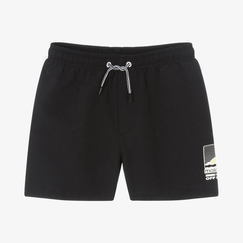 Molo - Teen Boys Black Logo Swim Shorts (UPF50+) | Childrensalon