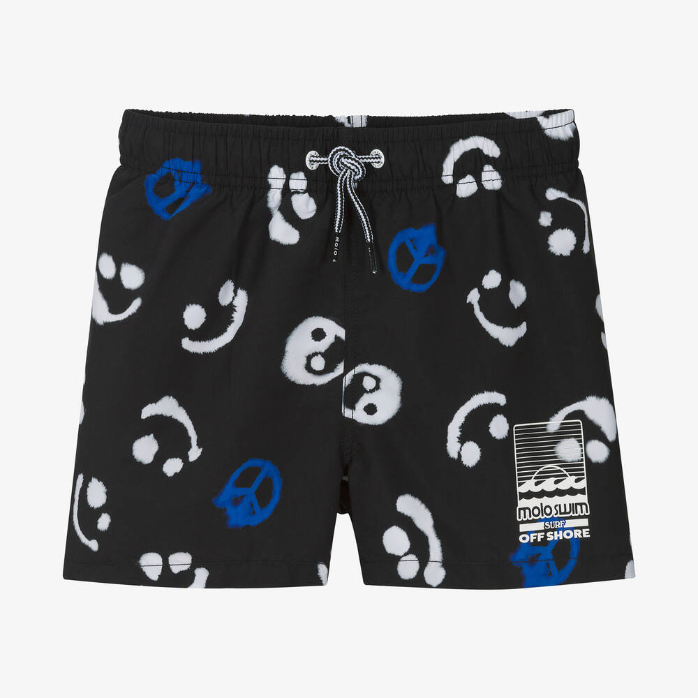 Molo - Teen Boys Black Plankton Swim Shorts (UPF50+) | Childrensalon