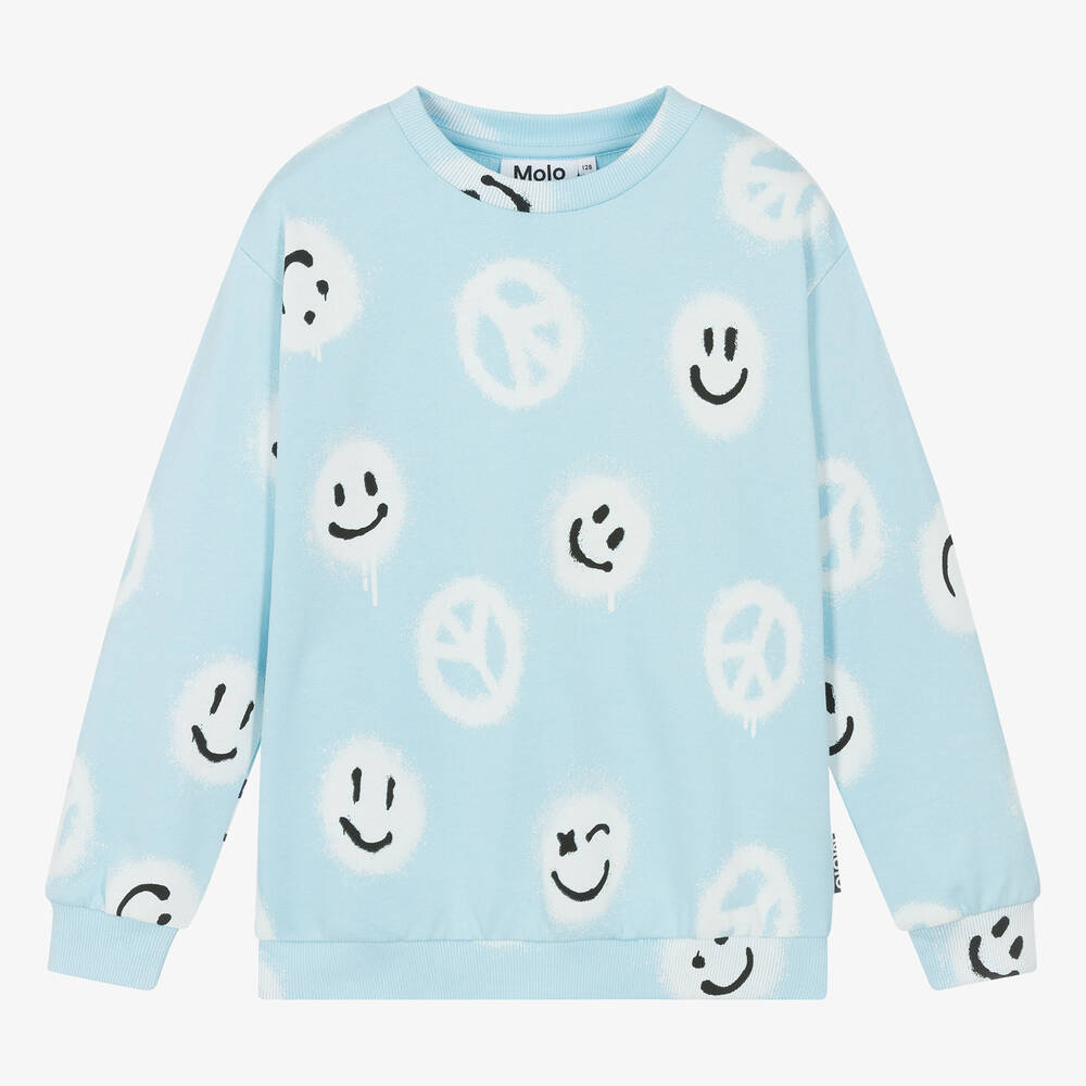 Molo - Teen Boys Blue Organic Cotton Sweatshirt | Childrensalon