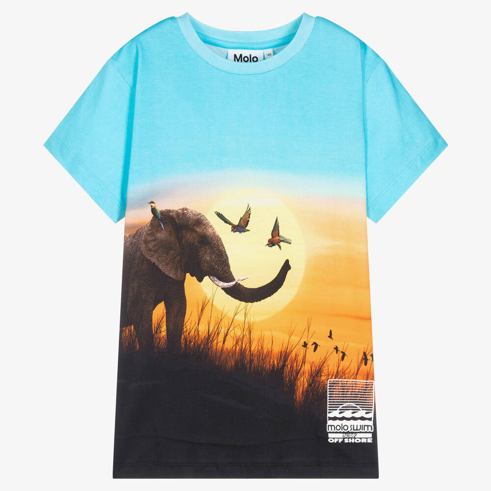 Molo - Teen Boys Blue Sunset T-Shirt | Childrensalon