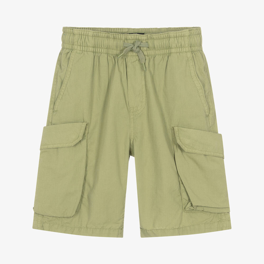 Molo - Teen Boys Green Cotton Relaxed Fit Shorts | Childrensalon