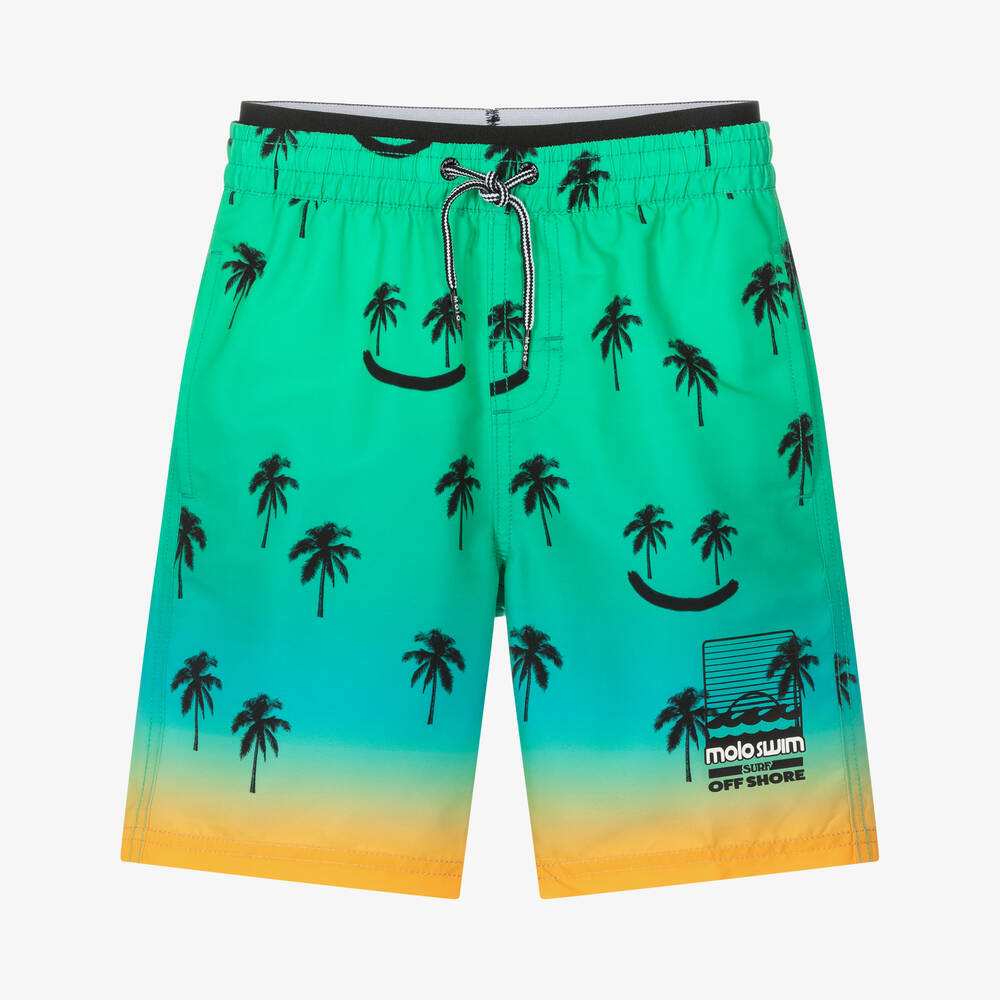 Molo - Teen Boys Green Gradient Swim Shorts (UPF 50+) | Childrensalon