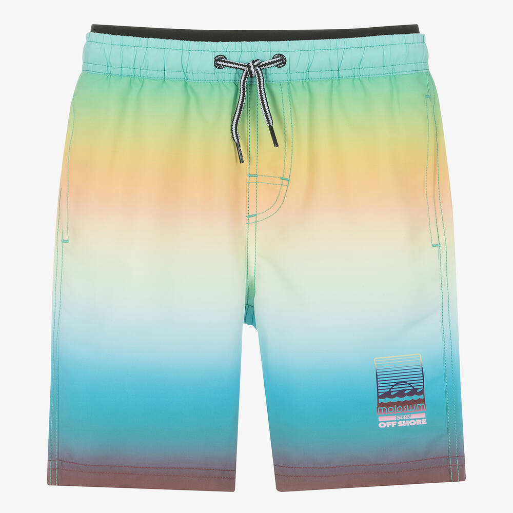 Molo - Teen Boys Green Gradient Swim Shorts (UPF50+) | Childrensalon