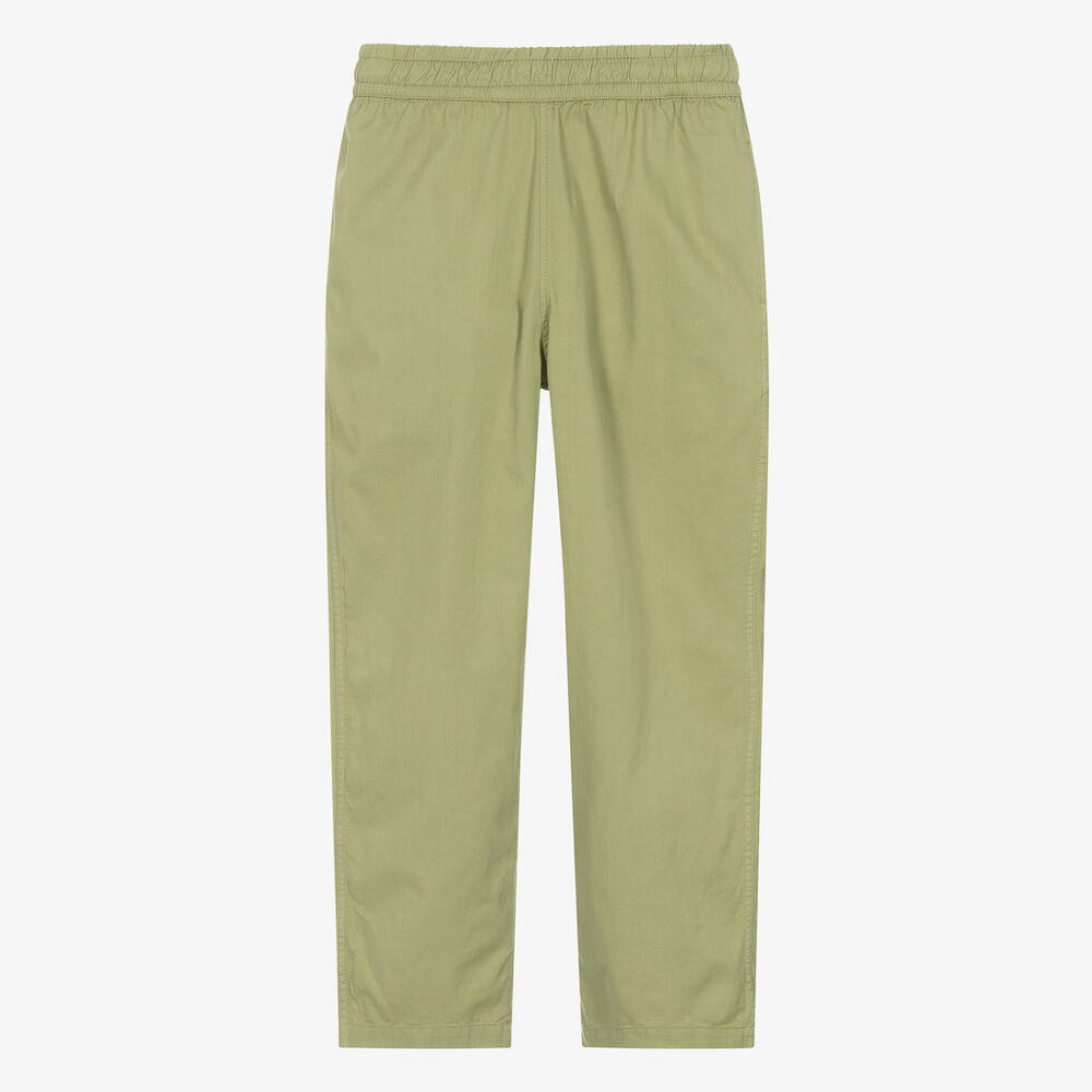 Molo Teen Boys Green Organic Cotton Trousers