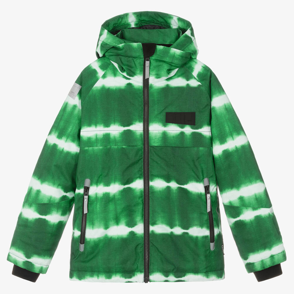 Molo - Teen Boys Green Tie-Dye Ski Jacket | Childrensalon